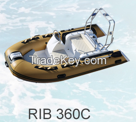 360cm pvc or hypalon fiberglass folding boat with outboard motors