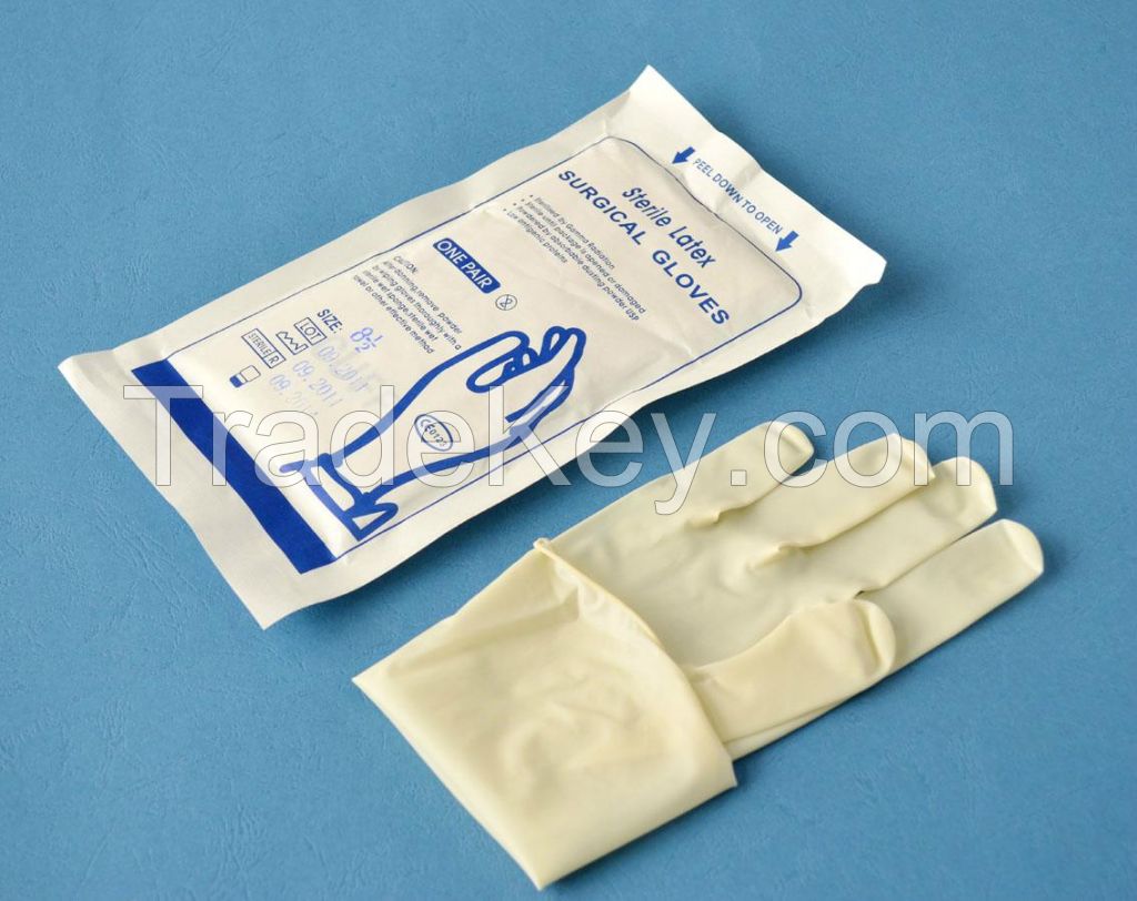 sterilized surgical latex  gloves   medical examination rubber latex   gloves