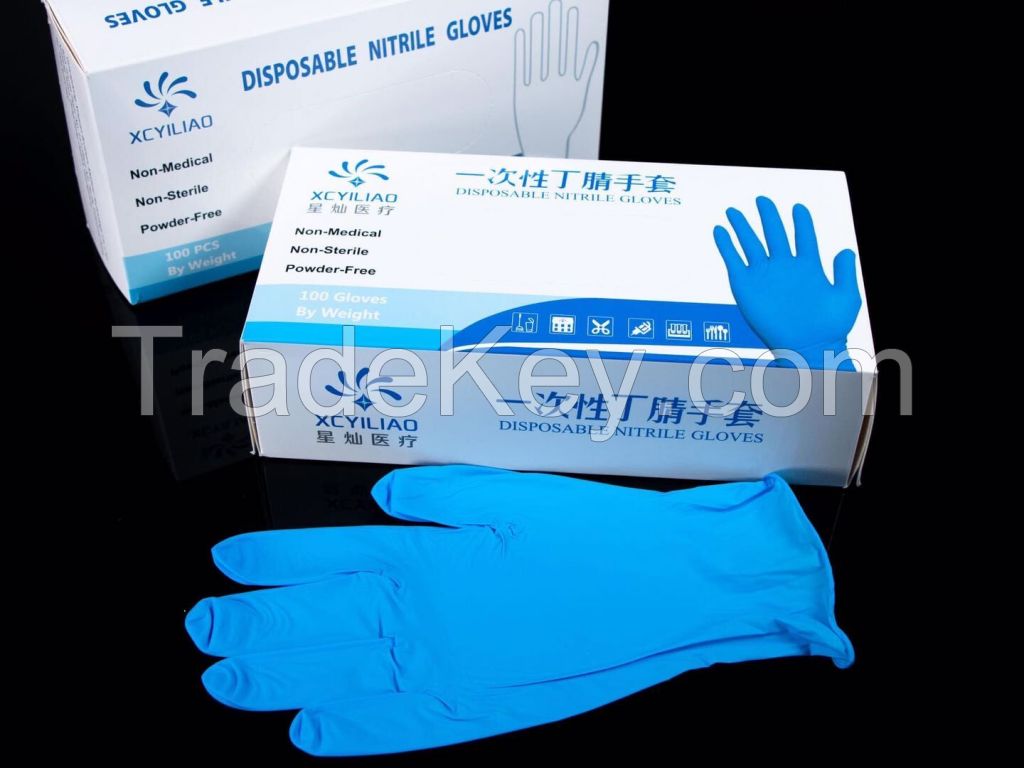 Powder Free Examination Factory Dish Washing Plastic Nitrile Disposable Rubber Gloves Disposable Nitril Exam Medical Gloves