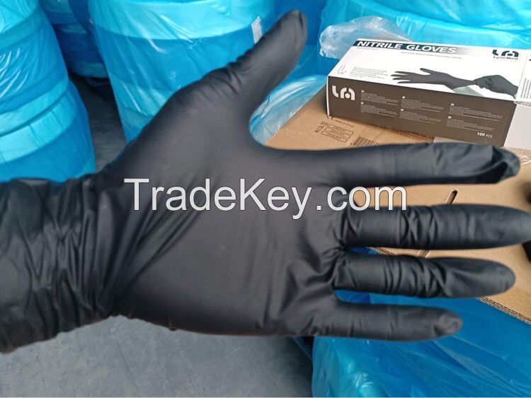 Black   Nitrile  eaxmination gloves  disposable Medical  examination  black  gloves
