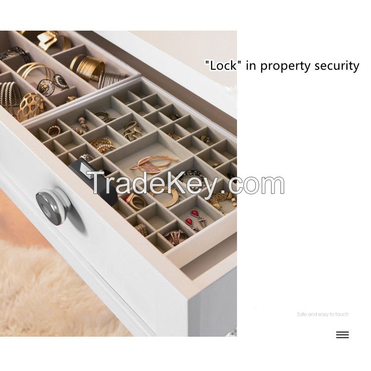 Smart Drawer Lock Electronic Fingerprint Lock Keyless Circular