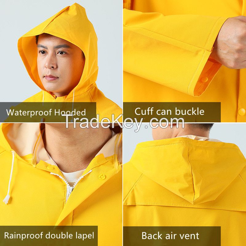 Factory Wholesale High Quality Waterproof Rainwear Classic Yellow Industrial Rainsuit