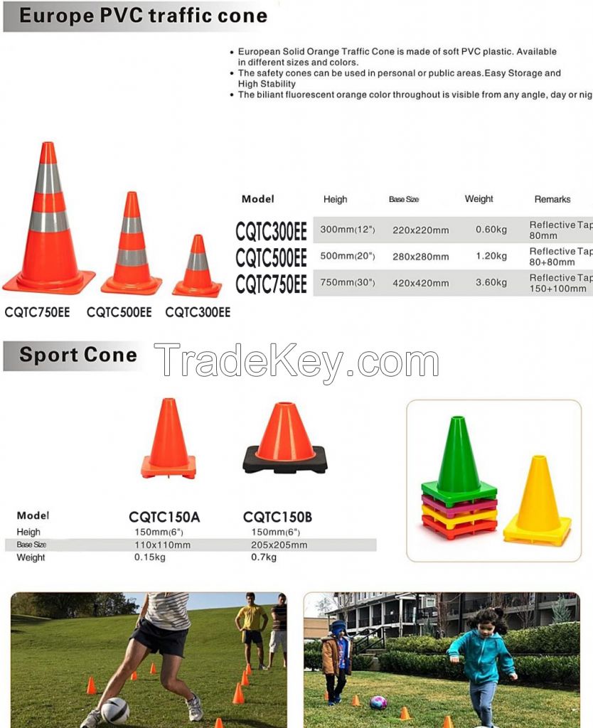 Colorful Traffic Road Safety PVC Flowing Tiny Certificated Reflectorized Slim Shape Flexible Reflective Delineator Warning Traffic Collapsible Traffic Cones
