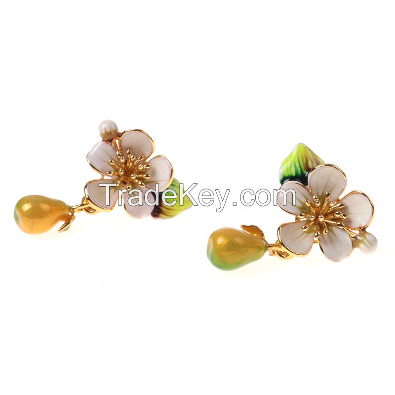 Wholesale Price Modern Simplicity Animal Flower 16k Real Gold Plated Stud Earrings Women