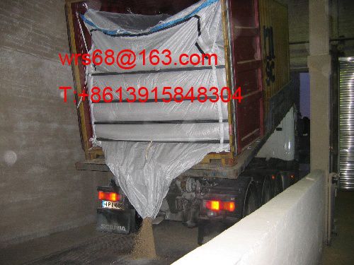 Food grade PP woven dry bulk container liner bag for wheat / soybean / rice / malt /grain