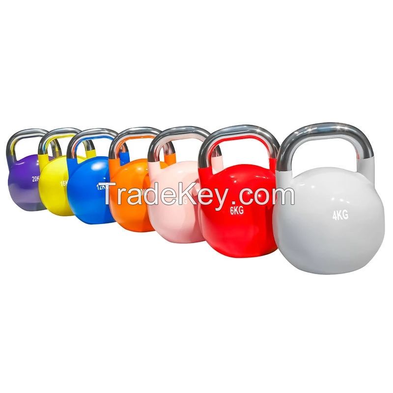 high Quality Factory Wholesale 4-20kg Professional Color Steel Competitive Kettlebell Set