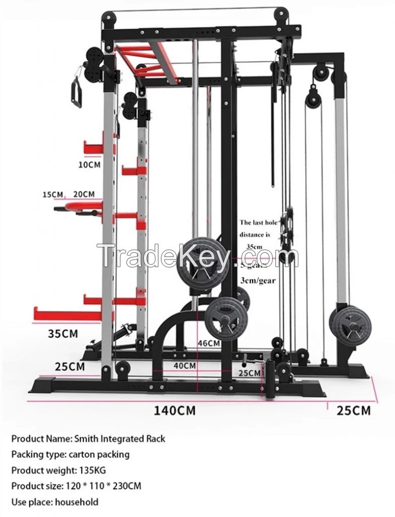 High Quality manufacturer home gym workout machine Multi-function Power Rack Smith Machine Squat Rack