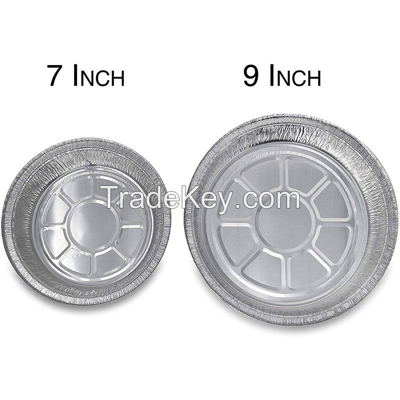 9 Inch Round Tin Foil Pans with Clear Plastic Lids