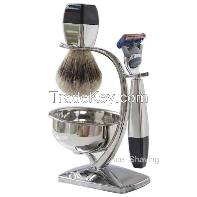 New Fashion Man Face Beard Clean Grooming Tool Shaving Set Brush Razor Stand Bowl