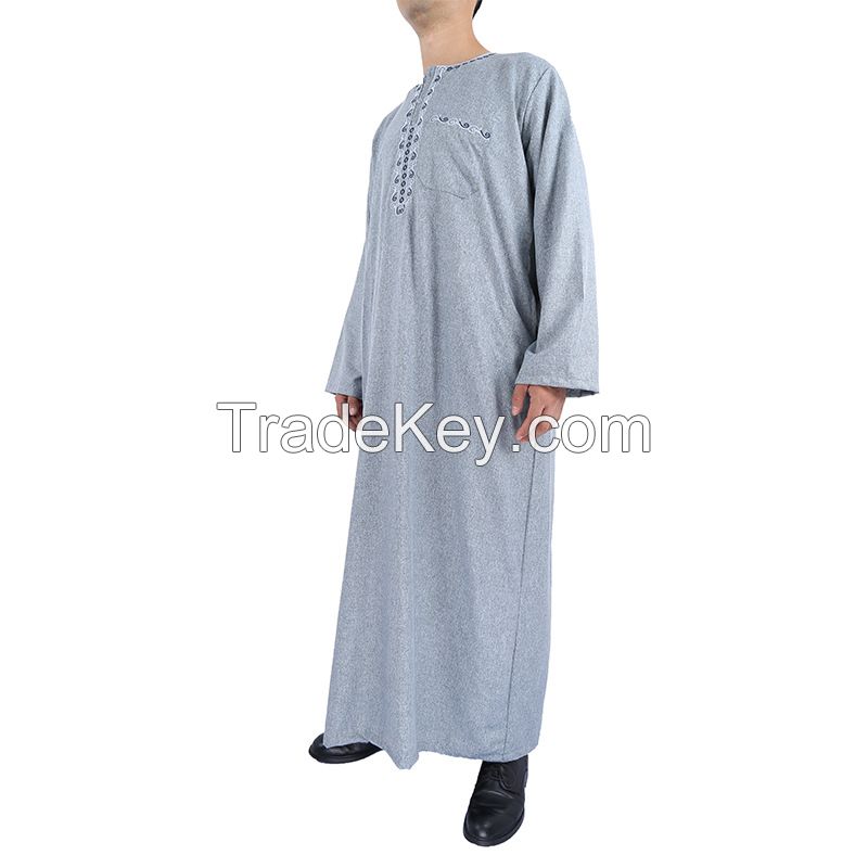 Men's Moroccan Thobe With Embroidery