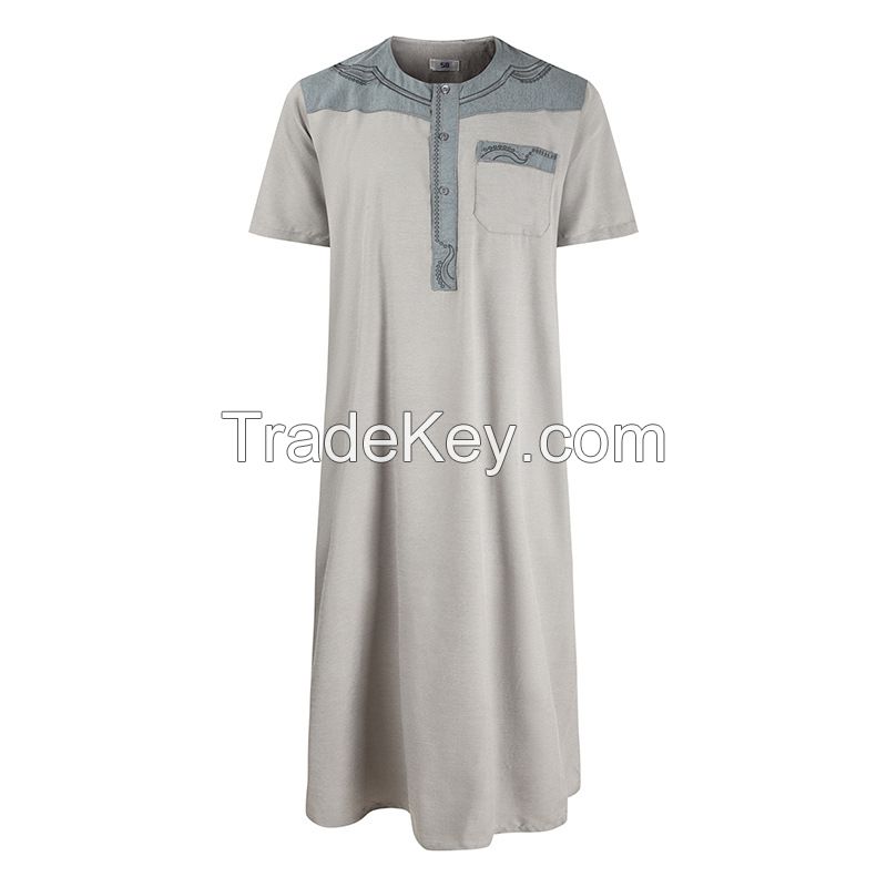 Brown Color Cotton Mens Muslim Gown