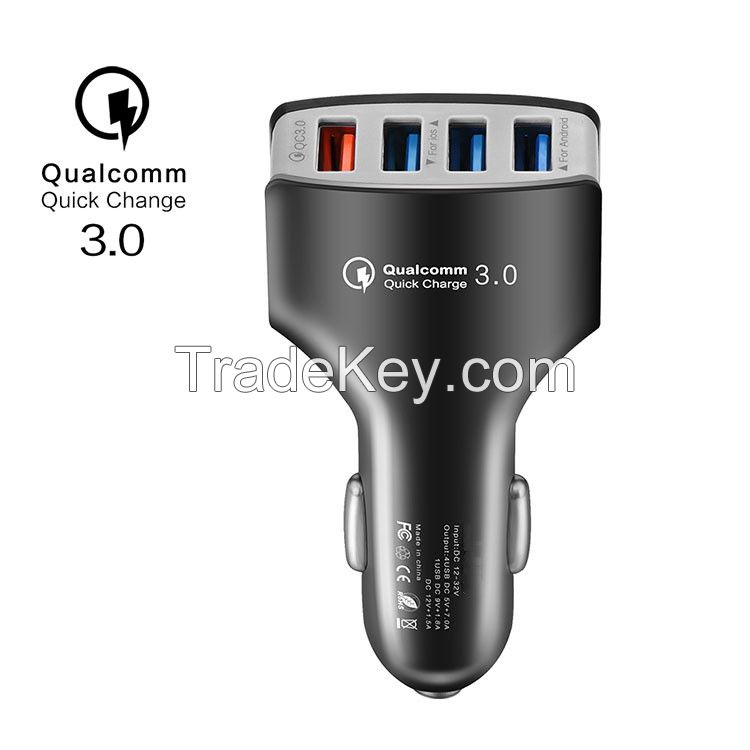 Multi-ports car charger Quick Charger 3.0 USB Car charger Fast Charge 4USB Car Adapter mobile phone charger