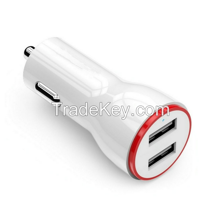 USB Car Charger Glowing LED  fast charge  Mini Car charger 4.8A mobile charger Car Lighter