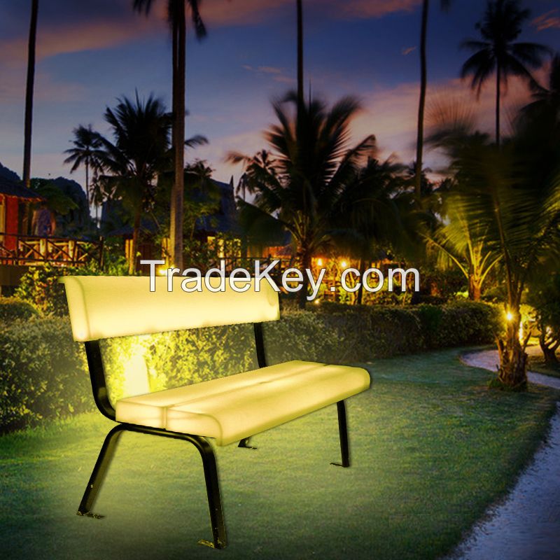 LED outdoor decorative Park bench with RGB and Horse racing LEDs