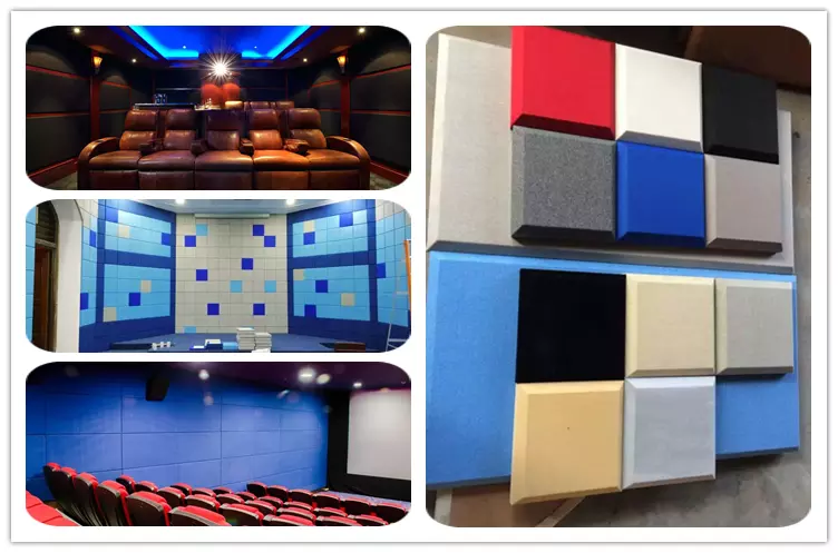 Square Shape Acoustic Sound Proof Fabric Wrap Sound Proofing Panel For Banquet Hall 