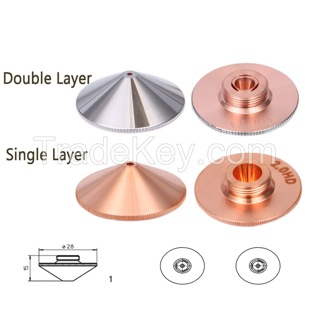 Raytools Dia.32mm H15 Caliber 0.8-6.0 Single/Double Layers Welding Laser Nozzles for Fiber Laser Cutting CNC Machine