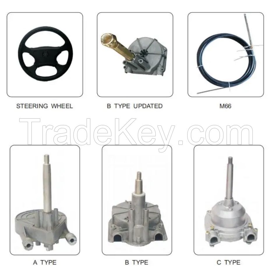 Type A, TYPE B, TYPE C Marine Control Outboard Engine Mechanical Steering Helm with Kits for Boat/Yacht