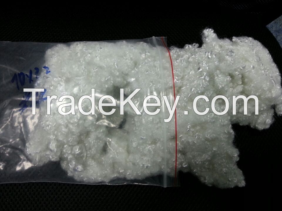 0 .9 / 32 - Siliconised - Recycled Polyester Staple Fiber Polyester Black 3D / 64 MM White SDOB 6D and 15 D