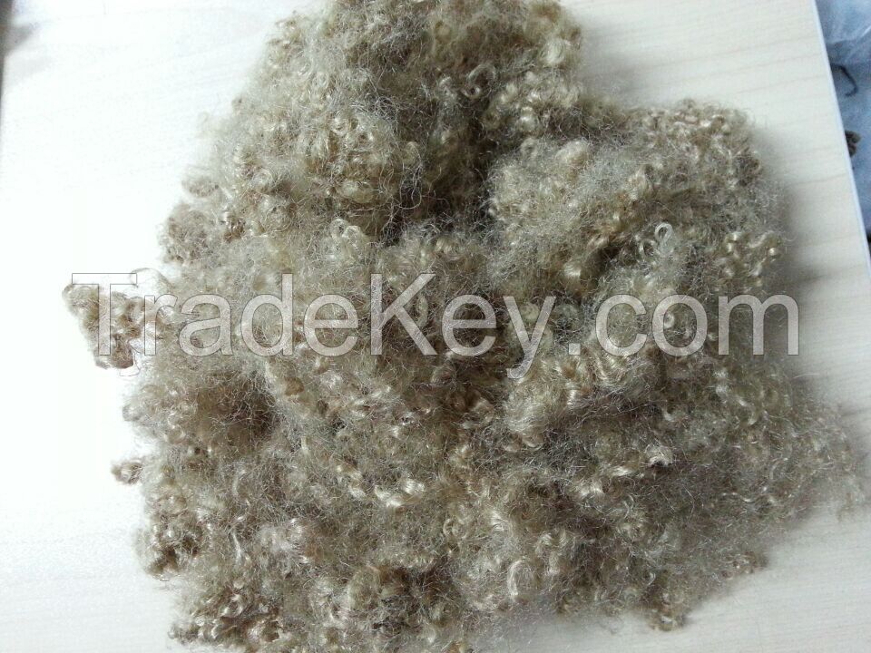 hcs polister fiber15D*51MM hollow non-conjugated silicon recycle brown polister fiber to fill sofa