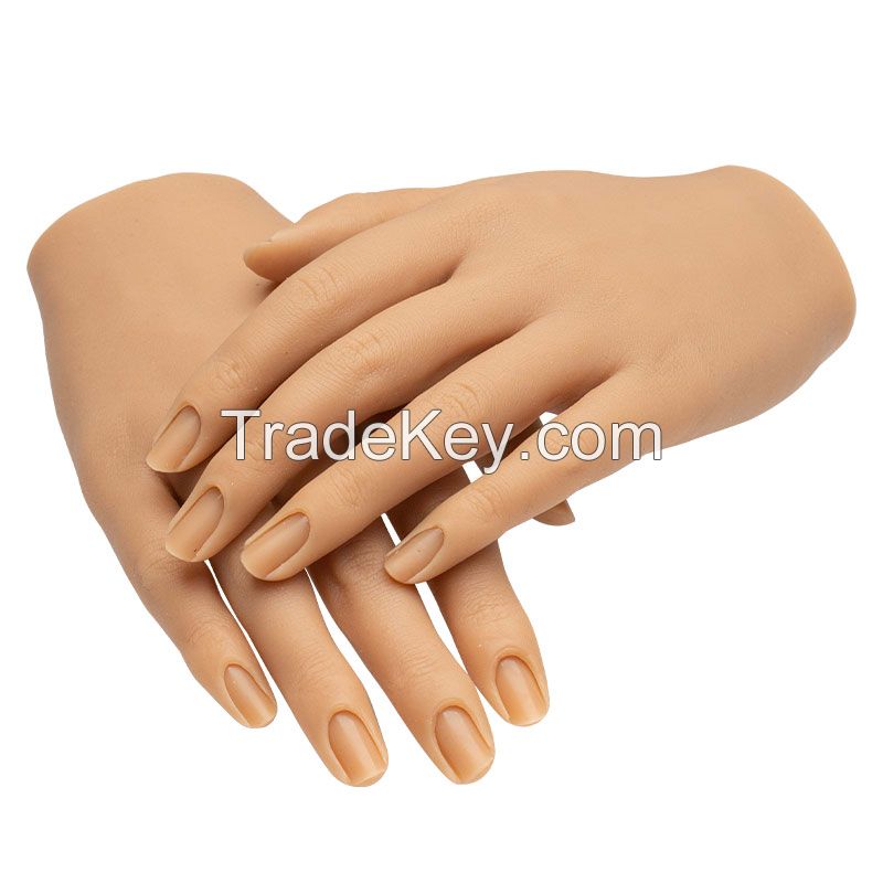 poseable full silicone practice hand for nails