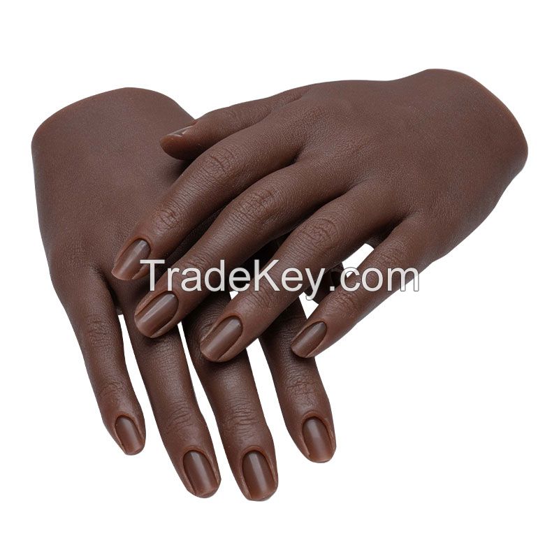 poseable full silicone practice hand for nails