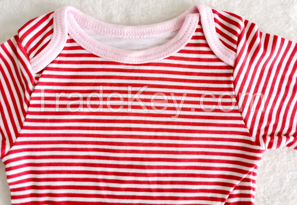 red stripe baby bodysuit with long sleeve/long sleeve baby onesie/baby