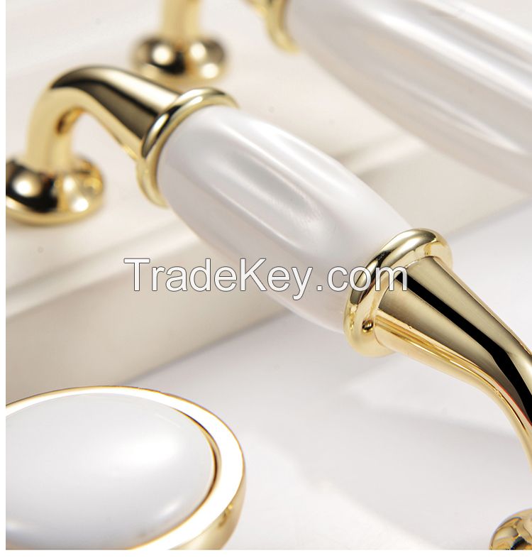 Customized ceramic knob handles ceramic zinc alloy furniture handles