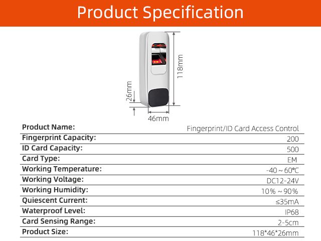 Fingerprint ID Card Access Control  Smart Access Gate Opener