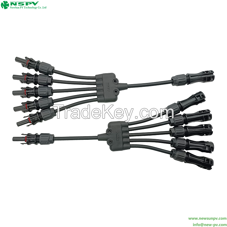 New 5-in-1 Solar Y parallel cable harness UV Resistant solar y connector for outdoor solar system