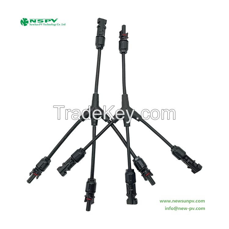 1500VDC Solar Y branch cable harness 3-in-1 type IP68 Solar Cable Assembly