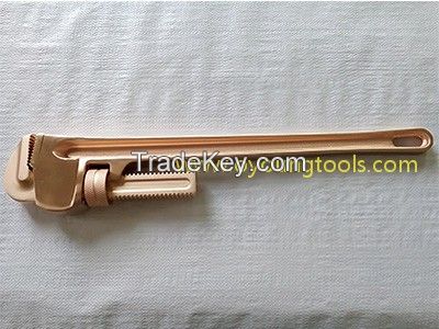 Non-Sparking Tools Pipe Wrench Adjustable Copper Beryllium ATEX 450MM