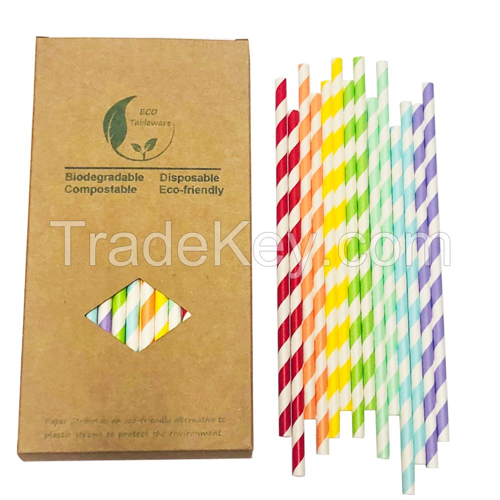 Paper Straws Biodegradable Disposable Drinking Straws For Party