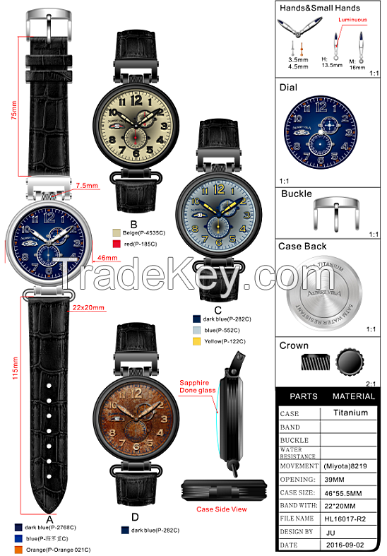 Wholesale Custom Stainless Steel Watch With Titanium Bracelet Watches