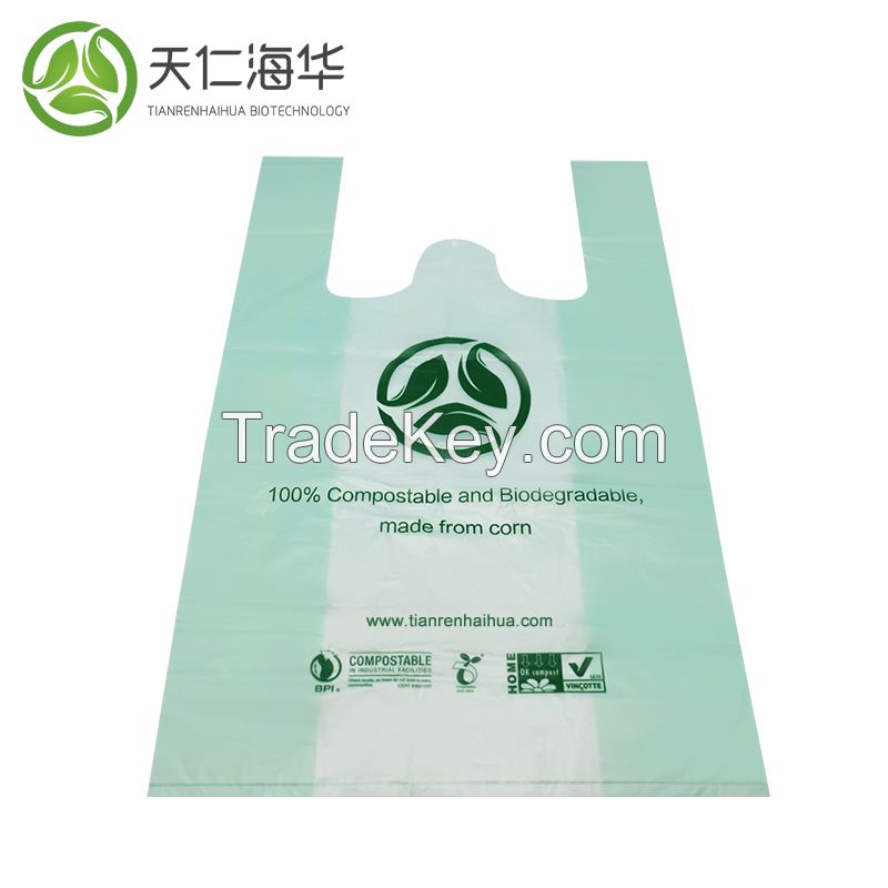 high quality 100% biodegradable and compostable t-shirt bags
