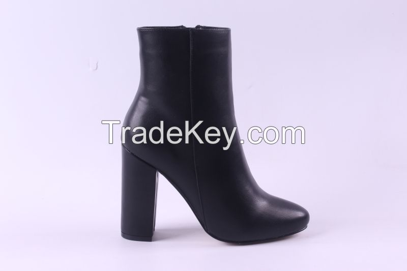lady & women high-heeled ankle pu & suede boot