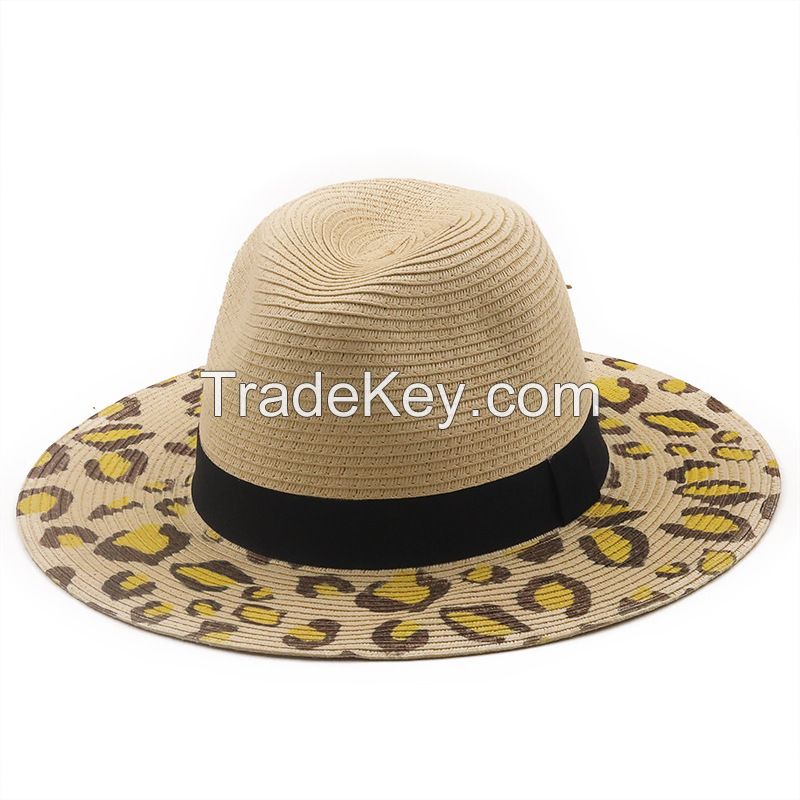 â€‹Landfond accessory Fashion Ladies leopard straw hat