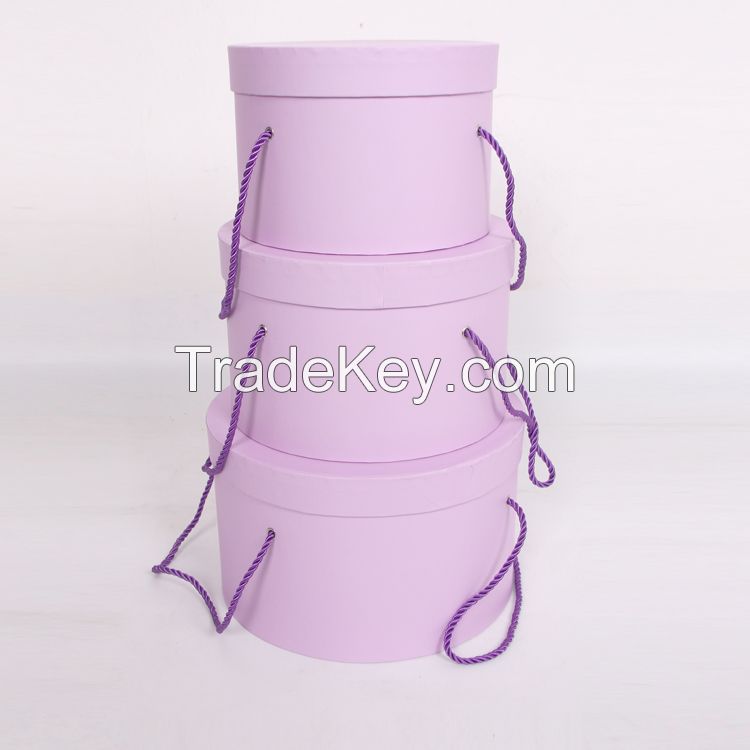 Wholesale portable round bucket rose flower box