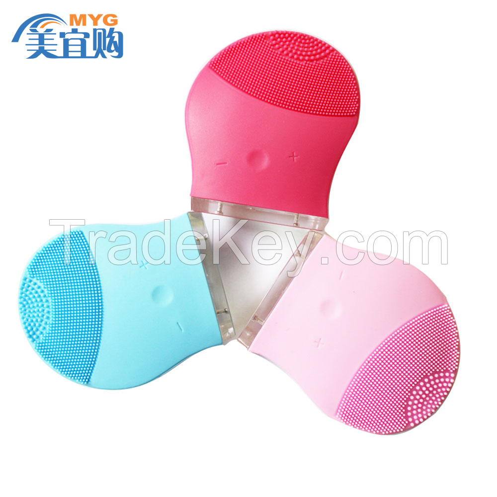 Mini silicone waterproof facial brush electric cleansing facial brush clear sonic facial brush