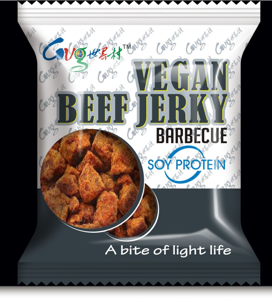 Vegan Beef Jerky/ 5 flavors: spiced, satay, curry, spicy, barbecued/ Pack of 10