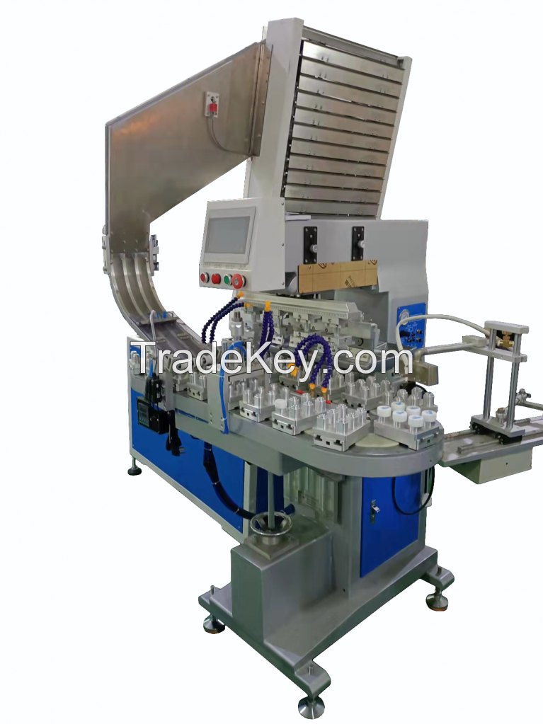 Automatic 6 Color Bottle Caps Pad Printing Machine With Open Ink Tray