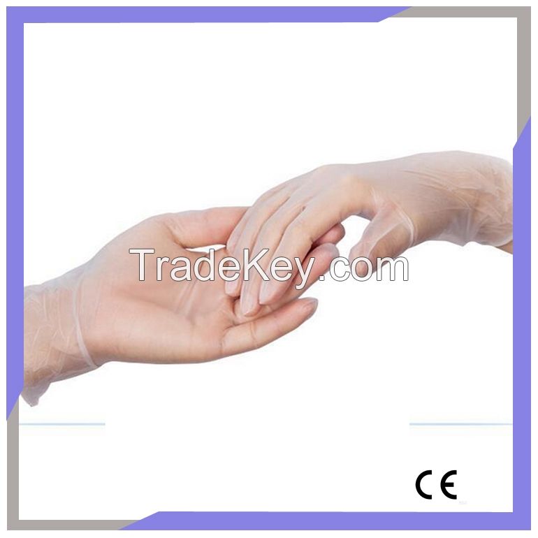 Food Grade Inspect Clear Disposable PVC Gloves Powder