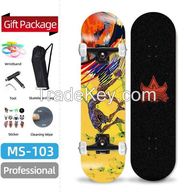 Custom Design Skate Board Decks Wholesale 7 Ply Wood Skateboard for Tennagers