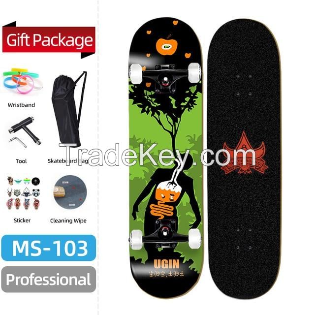 Wholesale China Complete Blank Canadian Maple Wood Skateboard for Adult Beginner Dancing Freestyle