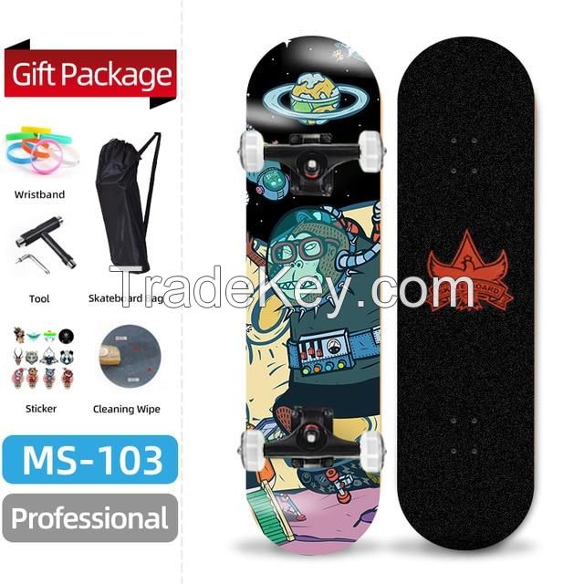  Skateboard Customized Logo Color Double Design 7 Layers Outdoor Sports Fitness Skateboards