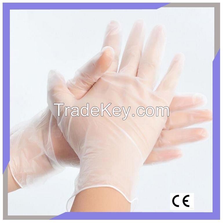 Food Grade Inspect Clear Disposable PVC Gloves Powder