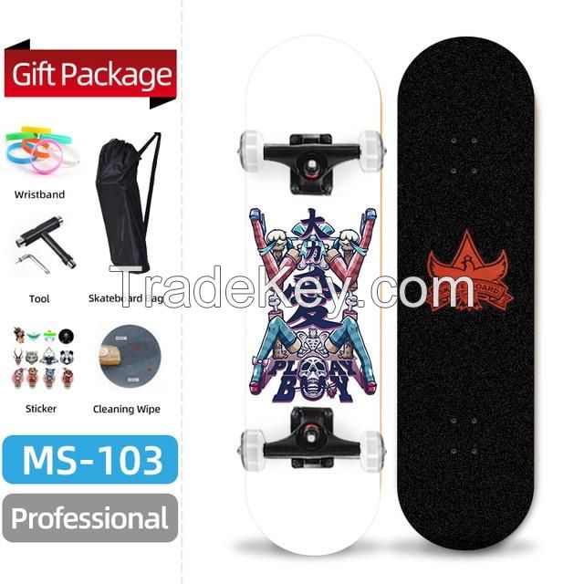 Popular Customizable Kids Teenager Adult Skate Board with PU Wheels Skateboards