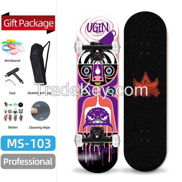 Complete 7-Layer Canadian Maple Wood Tricks Professional Skateboard