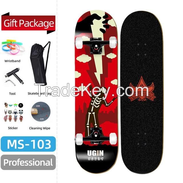 Customized Canadian/Northeast Wood Maple Long Board Kick Skateboard for Adults