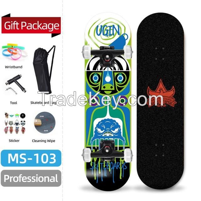 PU Wheels Skateboards Popular Customizable for Kids Teenager Adult