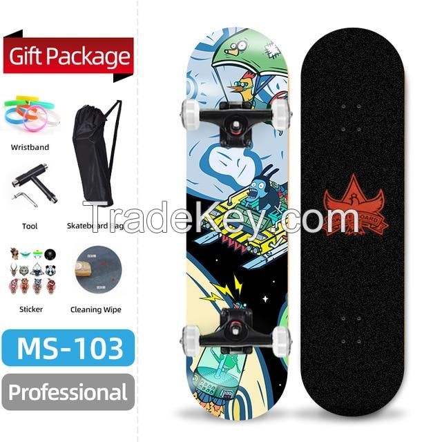 PRO Complete Skateboard 7 Layer Maple Wood Skateboard for Extreme Sports and Outdoors